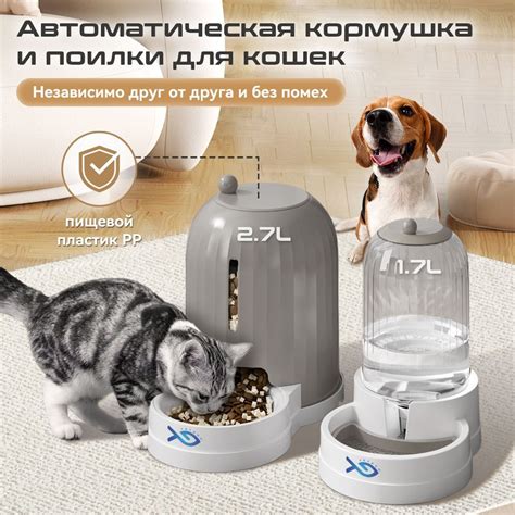 Автоматическая кормушка и поилка 2.7л + Фонтан для кошек 1.7л купить на ...
