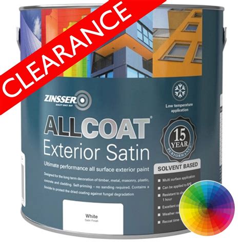 Zinsser AllCoat Exterior Satin Solvent Based Available In 2 500