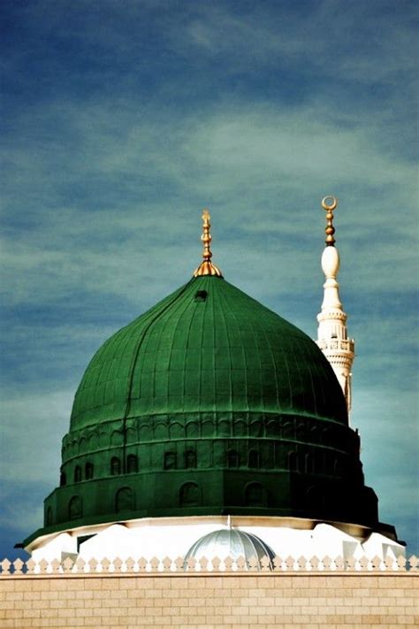 Islamic Art And Quotes Green Dome Medina Mosque Mosque Art