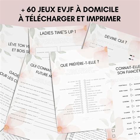 Jeux Evjf à Imprimer Pack De 60 Jeux Evjf Imprimable Gages Pour Evjf