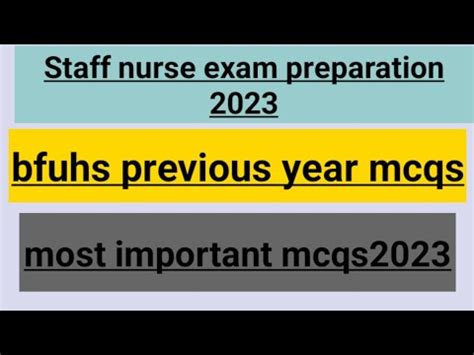 Bfuhs Previous Year Exam Paper Nursing Important Mcqs Bfuhs Norcet Cho