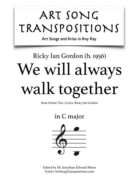 We Will Always Walk Together By Ricky Ian Gordon Voice Digital Sheet Music Sheet Music Plus