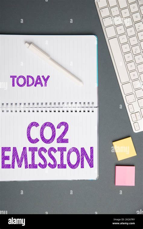 Writing Displaying Text Co2 Emission Business Approach Releasing Of