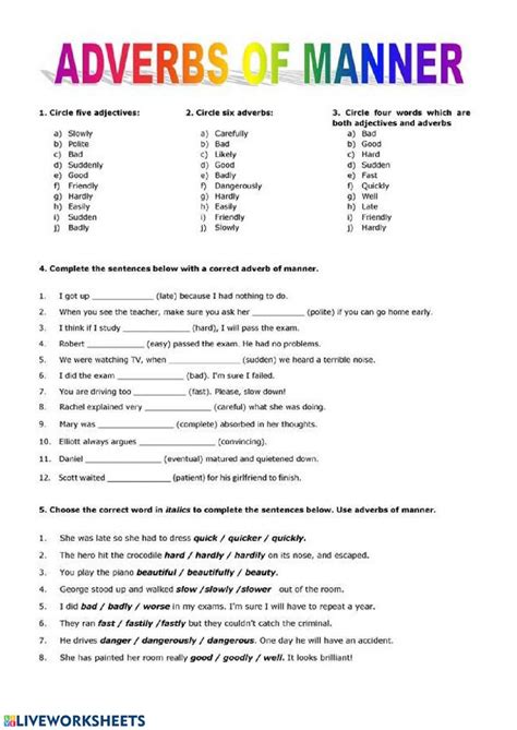 Adjective Clause And Adverb Clause Worksheet