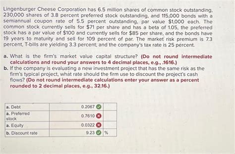 Solved Lingenburger Cheese Corporation Has Million Chegg