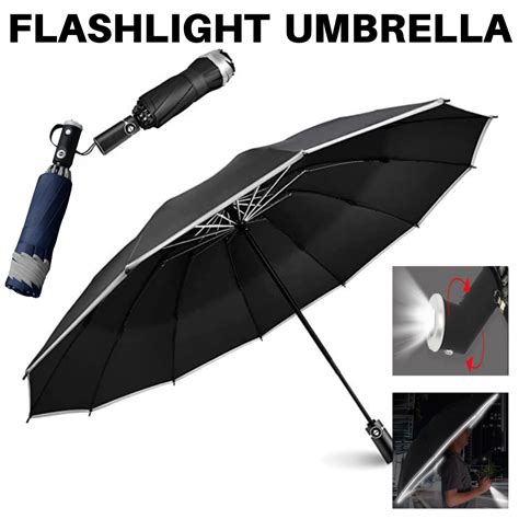 Automatic Open Flashlight Umbrella