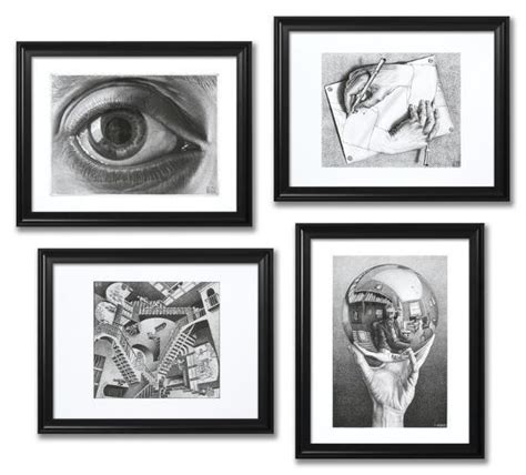 'Set of 4 Framed Escher Prints' Framed Set - M. C. Escher | AllPosters.com