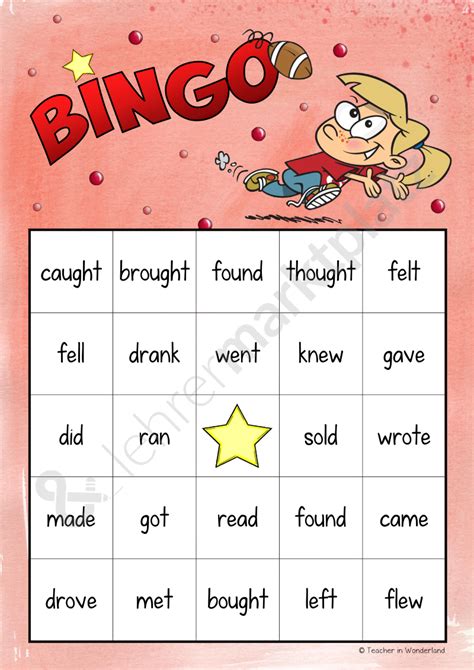 TEFL English Teachers BINGO Verbs Game Board 2 Of 20 Bingo Para