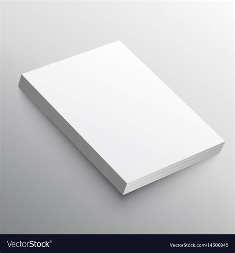 A4 Paper Stack Mockup In 3d Style Royalty Free Vector Image