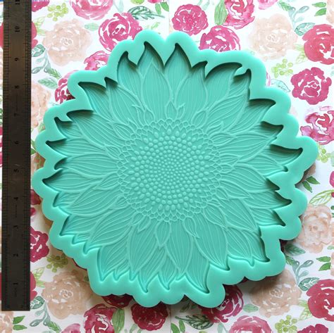 Large 9 Sunflower Silicone Mold Solid Resin Crafting Etsy