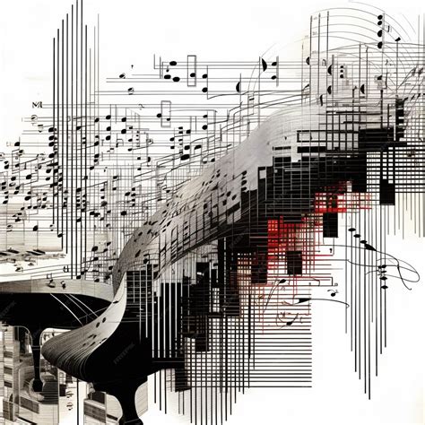 Premium AI Image | Abstract background with people silhouettes and music notes in black and white