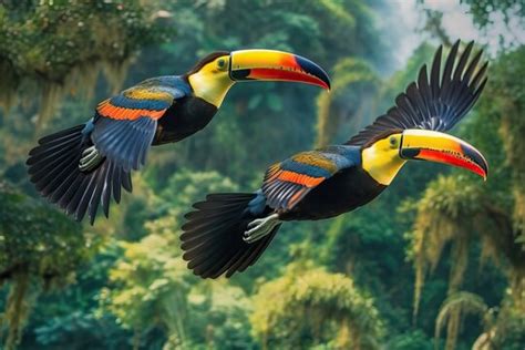 Toucans Flying