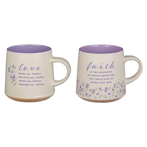 Kubek Ceramiczny Zestaw 2 Faith And Love Lilac Szaron