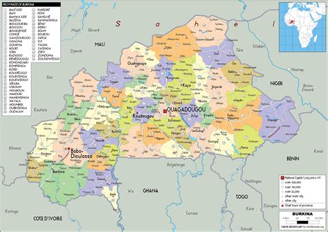 Large size Political Map of Burkina Faso - Worldometer