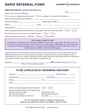 Fillable Online RAPID REFERRAL FORM Fax Email Print PdfFiller