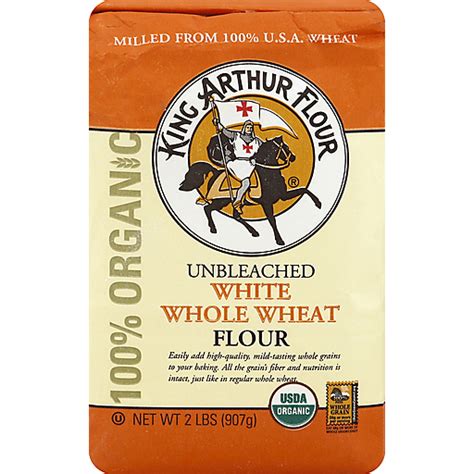 King Arthur Flour 100 Organic Unbleached White Whole Wheat Flour 2 Lb Bag Flour And Meals