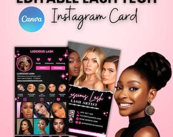 Instagram Lash Business Cards Ig Lash Tech Business Card Diy