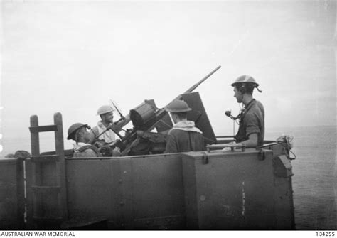 Lingayen Gulf Philippines 1945 Oerlikon Gun Crew Preparing To Fire