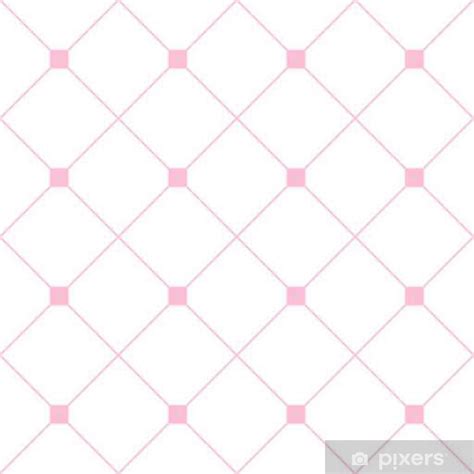 Sticker Light Pink Square Diamond Grid White Background Classic