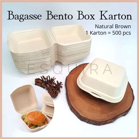 Jual Sugarcane Bagasse Burger Korean Bento Cake Per Dus Isi 500 Pcs