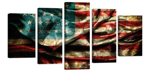 Retro American flag canvas print art home decor wall art pictures Custom