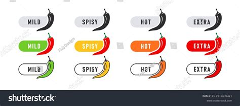 Pepper Spicy Level Icons Hot Natural Stock Vector Royalty Free 2219639421 Shutterstock