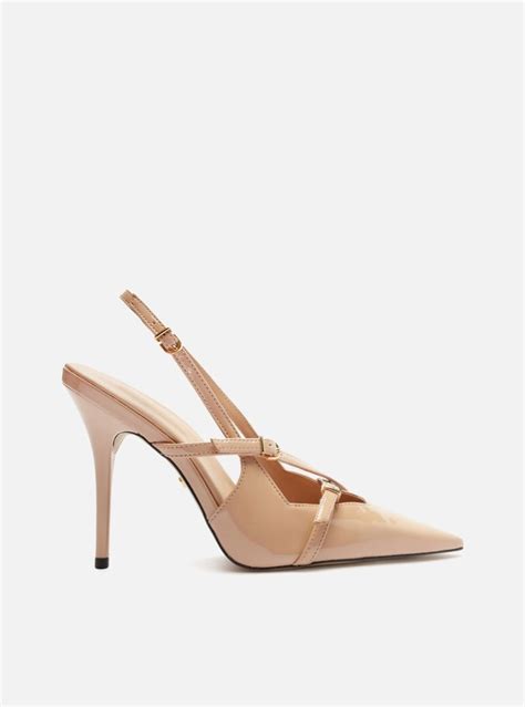 Scarpin Nude Verniz Salto Alto Slingback Amélia Arezzo