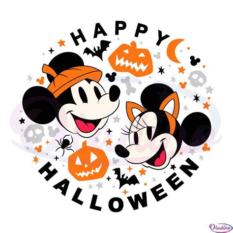 Mickey And Minnie Halloween Svg Graphic Design Cutting File Oladino