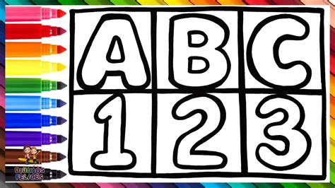 Dibuja Y Colorea Letras Y Números Abc Y 123 De Arcoiris 🔠🔢🌈 Dibujos Para Niños Youtube