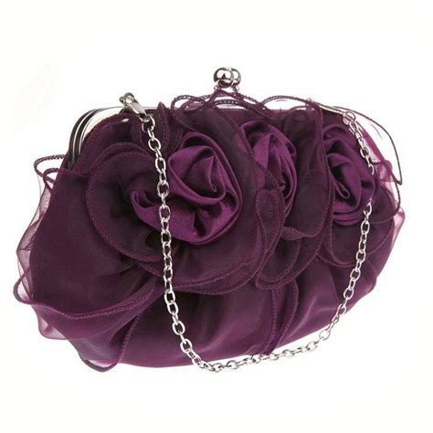 Burgundy Rose Evening Clutch Bag Satin Prom Chain Bag For Party