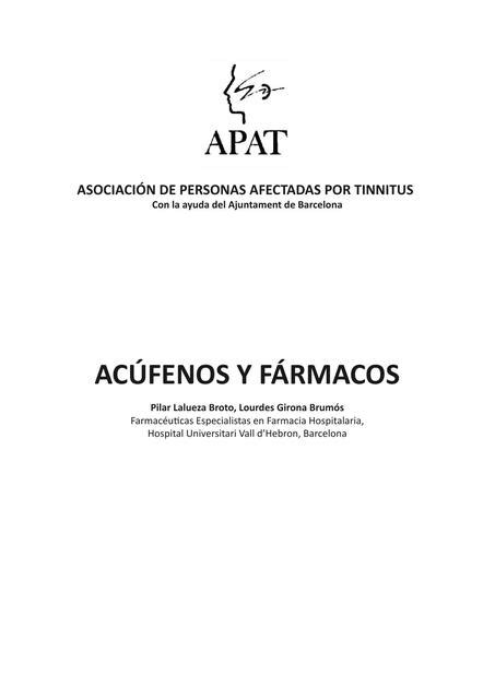 Acufenos Y Farmacos G Aldo UDocz