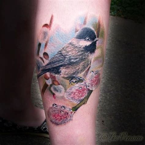 Black Capped Chickadee Tattoo