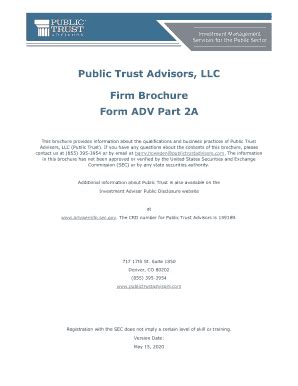 Fillable Online Disclosure Brochure Form ADV Part 2A April 30 2020