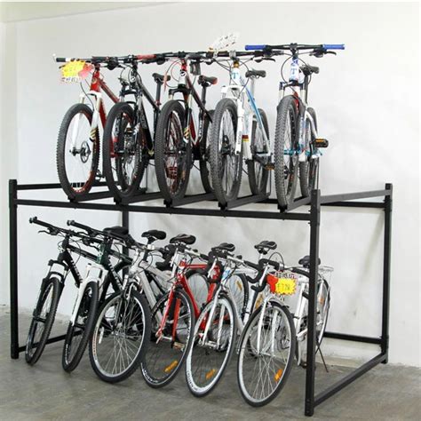 Space Saving Two Tiers Metal Mountain Bike Storage Display Rack China