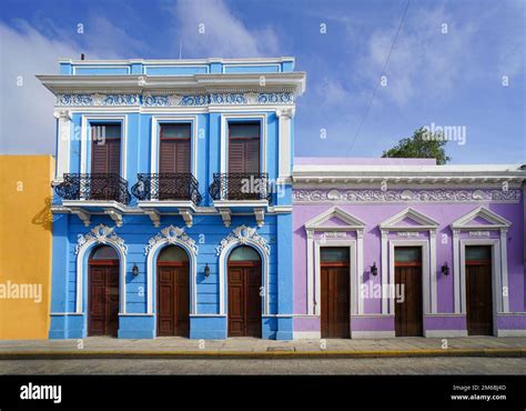 Brightly Painted Spanish Colonial Era Houses On Calle 59 A Famous