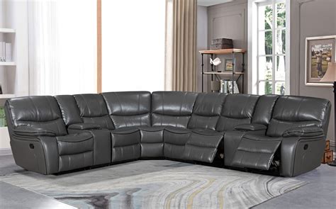 Dark Gray Leather Reclining Sofa Cabinets Matttroy