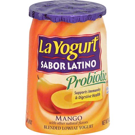 La Yogurt Probiotic Mangó Blended Lowfat Yogurt Sabor Latino Cup Bajo En Grasa Y Sin Grasa