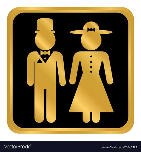 Male And Female Restroom Symbol Button Royalty Free Vector