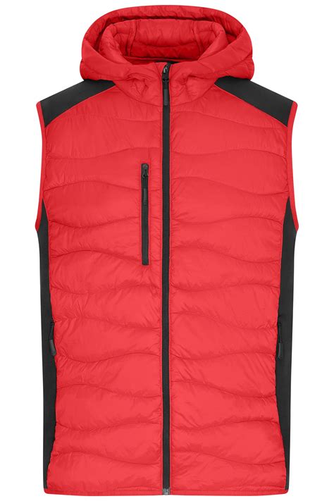 Men Mens Hybrid Vest Red Black Daiber