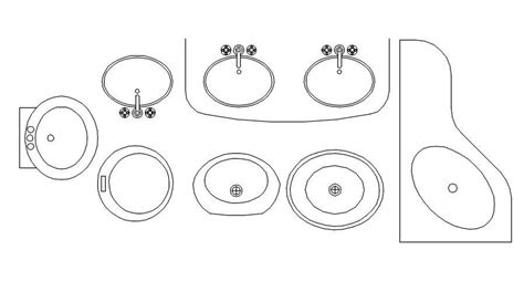 2d Cad Blocks Of Basin And Sink In Autocad Dwg File Cadbull