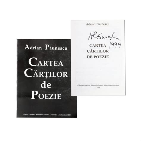 Adrian P Unescu Cartea C R Ilor De Poezie Cu Autograf