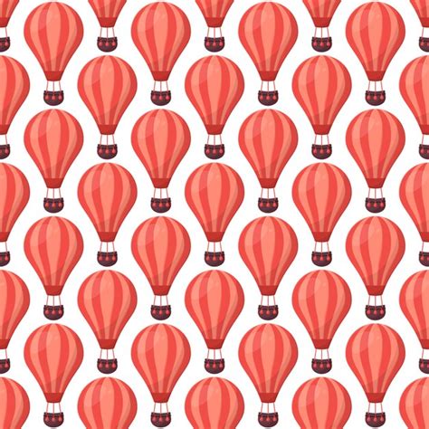 Premium Vector Retro Seamless Pattern Of Hot Air Balloons