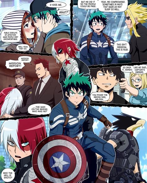 Captain America Deku Winter Soldier Todoroki Black Widow Uraraka