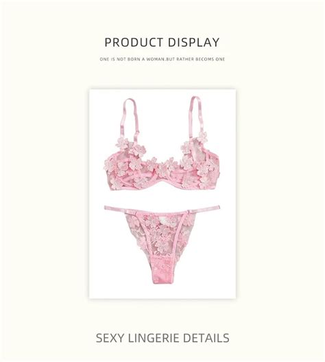New Arrival 3d Flower See Through Embroidery Two Pieces Sexy Lingerie Hot Bra Sets Honeymoon