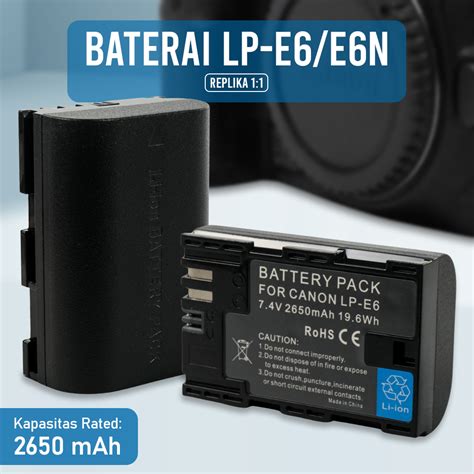 Baterai Kamera Canon EOS 5D LP E6 E6N 2650mAh Replika 1 1 Black