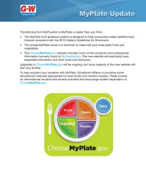 Fillable Online MyPlate Update Goodheart Willcox Fax Email Print