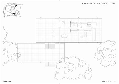 Ludwig Mies Van Der Rohe Farnsworth House Farnsworth House Plan