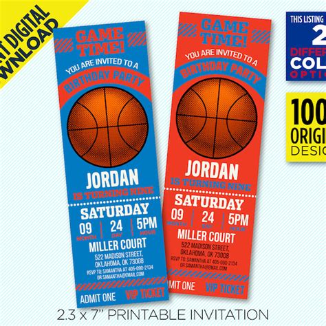 Printable Okc Thunder Ticket - Etsy