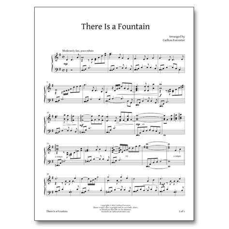 There is a Fountain – Sheet Music | Carlton Forrester Music