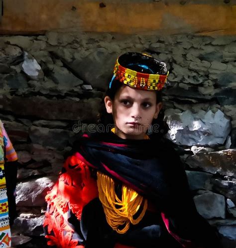 Portrait Of Kalash Tribe Woman In National Costume At Joshi Fest